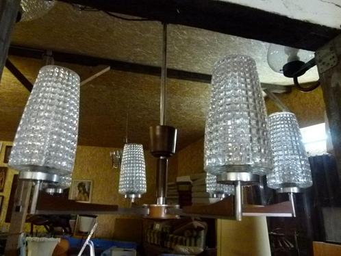 vintage luchter Mid - Century hanglamp 60er teak, Verzamelen, Retro, Huis en Inrichting, Ophalen
