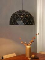 Design hanglamp Lucide Otona zwart + goud metaal groot rond, Metaal, Zo goed als nieuw, Modern design, Ophalen