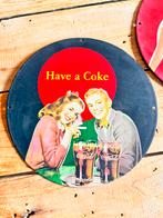 2 emaille bordjes van coca cola, Verzamelen, Ophalen, Zo goed als nieuw