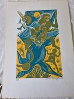 zeefdruk, houtgravure A. Vermeylen, Antiek en Kunst, Kunst | Litho's en Zeefdrukken, Ophalen of Verzenden