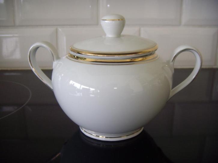 Antieke Kahla suikerpot met gouden randje, Antiek en Kunst, Antiek | Servies los, Ophalen of Verzenden