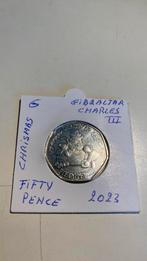 Gibraltar fifty pence 2023 chismas Charles lll, Verzenden