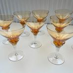 8 verres à vin / coupes champagne ambré vintage, tchèques ?, Enlèvement ou Envoi