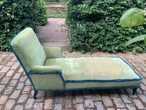 vintage chaise longue (jaren 40–50) - opknapproject, Huis en Inrichting, Zetels | Zetels en Chaises Longues, Gebruikt, Stof, Ophalen