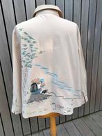 Zeer mooi geborduurd shirt „TOGETHER” Maat: 46, Kleding | Dames, Blouses en Tunieken, Beige, Maat 46/48 (XL) of groter, Ophalen of Verzenden