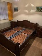 Elektrisch verstelbaar Bed met 2 nachtkastjes, Ophalen, Bruin, Tweepersoons, 200 cm