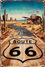 Metalen reclamebord Route 66 (3) - retro vintage mancave, Verzamelen, Ophalen of Verzenden, Nieuw, Reclamebord