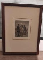 Ancien dessin de 3 hommes sur des sabots, Antiquités & Art, Art | Eaux-fortes & Gravures, Enlèvement ou Envoi