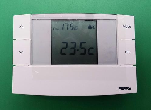 Perry TE520B Elektronische thermostaat, disp. temp. verlicht, Doe-het-zelf en Bouw, Thermostaten, Nieuw, Ophalen of Verzenden
