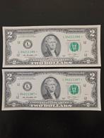 2 x 2 dollars USA 2013 jaar set met STER, Postzegels en Munten, Bankbiljetten | Amerika, Ophalen of Verzenden, Noord-Amerika, Setje
