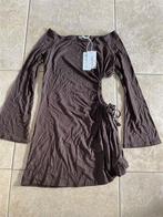 jurk - NA-KD Brown - mini dress maat S, Kleding | Dames, Ophalen of Verzenden, Zo goed als nieuw, Maat 36 (S)