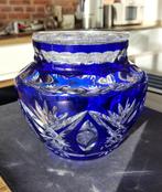 Val Saint Lambert kobaltblauw Pique Fleur  Cristaal rooster, Ophalen of Verzenden