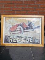 Vintage Affiche Renault René De Bas, Ophalen, Gebruikt, Met lijst, Rechthoekig Liggend