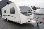 Nette 6pers.Burstner met voortent, fietsrek, stapelb, 2p bed, Caravans en Kamperen, Caravans, Stapelbed, Bedrijf, Treinzit, Tot en met 6
