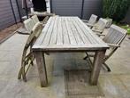 Royal Botania tuintafel 240cm massief teakhout + 6 stoelen, Tuin en Terras, Eettafel, 6 zitplaatsen, Teakhout, Gebruikt