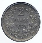 11165 * LEOPOLD II * 2 frank 1909 vl  met punt * Z.Fr/Pr, Postzegels en Munten, Verzenden, Zilver
