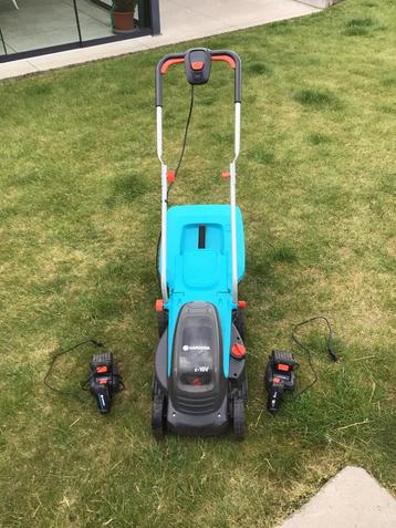 Accu-grasmaaier gardena 36V Powermax, Tondeuses à gazon sur batterie, Bac de ramassage, 30 à 39 cm, Enlèvement