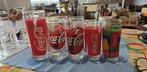 Coca-Cola glazen 7 stuks 5 verschillende cilinder, Ophalen of Verzenden, Zo goed als nieuw, Frisdrankglas