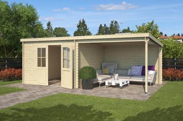 Blokhut met overkapping Orlando 581x292 Onbehandeld vuren, Verzenden, Nieuw