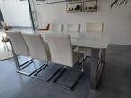 Hülsta eettafel 220x105 met stoelen, Huis en Inrichting, Ophalen, 100 tot 150 cm, 200 cm of meer, Zo goed als nieuw