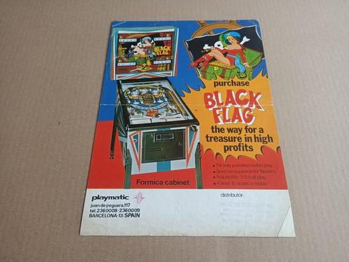 Flyer: Playmatic Black Flag (1973) Flipperkast, Verzamelen, Automaten | Flipperkasten, Flipperkast, Verzenden