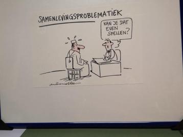 Tekening van A. Nollet: Samenlevingsprobematirek. beschikbaar voor biedingen