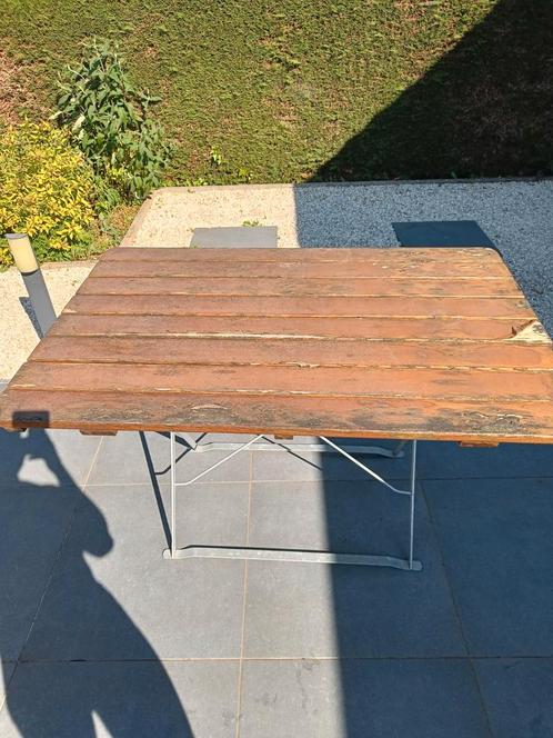 Tuintafel + 8 stoelen, Tuin en Terras, Tuintafels, Gebruikt, Hout, Ophalen