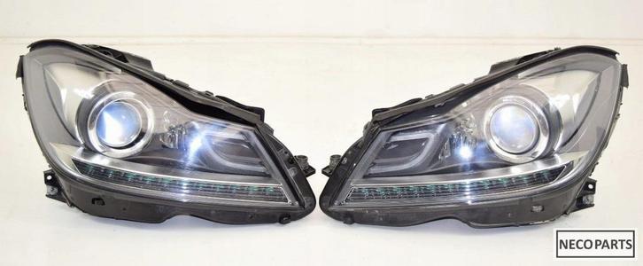 C KLASSE W204 FACELIFT XENON LED KOPLAMPEN COMPLEET, Auto-onderdelen, Verlichting, Mercedes-Benz, Gebruikt, Ophalen of Verzenden