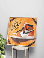 Uniek XXL Glasschilderij | Nike Jordan x HERMES - 6 sizes, Oorspronkelijke maker, Verzenden, Nieuw, 125 cm of meer