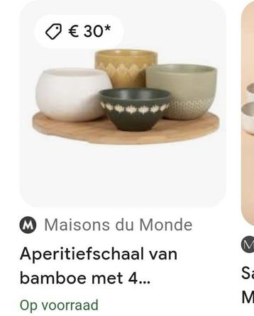 Maisons du monde - Aperitiefschaal bamboe  beschikbaar voor biedingen