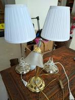 Set van 3 tafellampen - 2 verchroomd + 1 matglas, Ophalen of Verzenden, Zo goed als nieuw