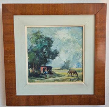 Peinture a l'huile de l'artiste G. Van Iseghem beschikbaar voor biedingen