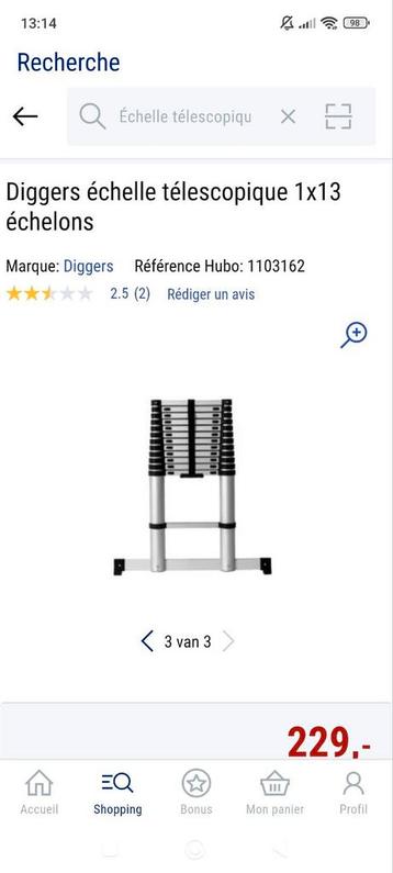 Échelle télescopique beschikbaar voor biedingen