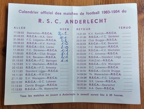 R.S.C. Anderlecht Wedstrijdenkalender 1983-1984, Verzamelen, Sportartikelen en Voetbal, Zo goed als nieuw, Overige typen, Ophalen of Verzenden