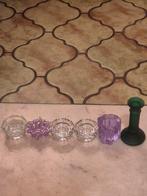 Set van 6 glazen kandelaars in perfecte staat., Ophalen, Glas