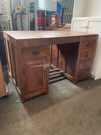 Vintage bureau volhout, Huis en Inrichting, Bureaus, Gebruikt, Ophalen of Verzenden, Bureau