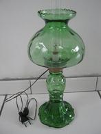 Tafellamp in groen glas, Enlèvement, Verre