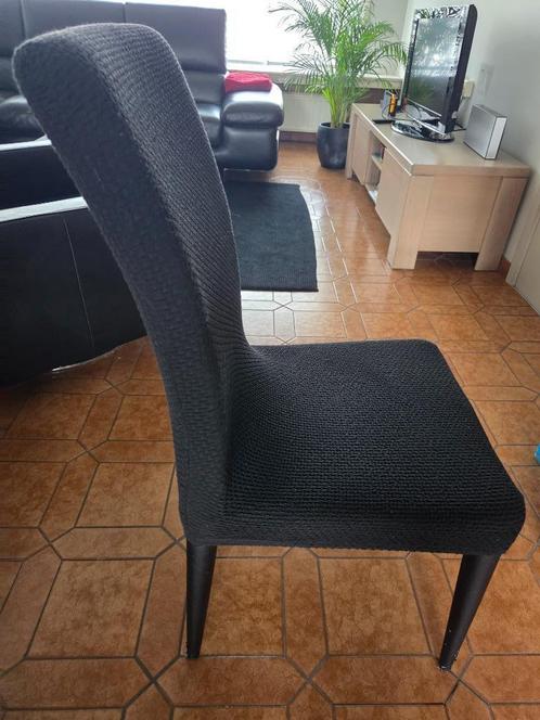 zetelhoezen, Huis en Inrichting, Stoelen, Gebruikt, Vijf, Zes of meer stoelen, Stof, Zwart, Ophalen