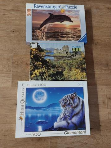 3 legpuzzels van 500 st beschikbaar voor biedingen
