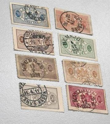 8x postzegel postzegels Zweden 1805-1900 Gestempeld stamp beschikbaar voor biedingen