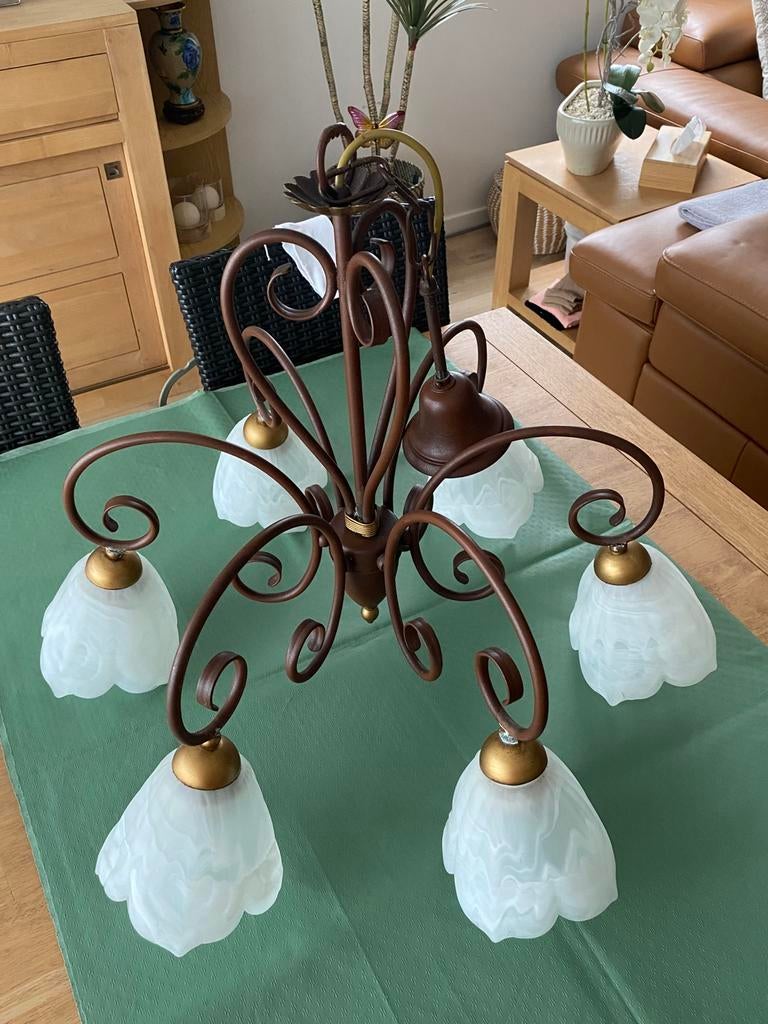 Lustre 6 branches, Enlèvement, Comme neuf, Verre