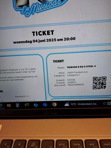 4 tickets voor Tien om te zien de musical, walking dinner in, Tickets en Kaartjes