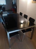 Table à manger + 6 chaises, Métal, 100 à 150 cm, Rectangulaire, 150 à 200 cm