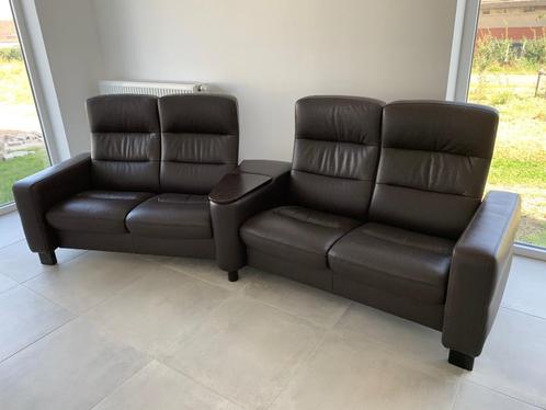 Zitbank stressless Wave leder, Huis en Inrichting, Zetels | Zetels, Zo goed als nieuw, Rechte bank, Vierpersoons of meer, 250 tot 300 cm