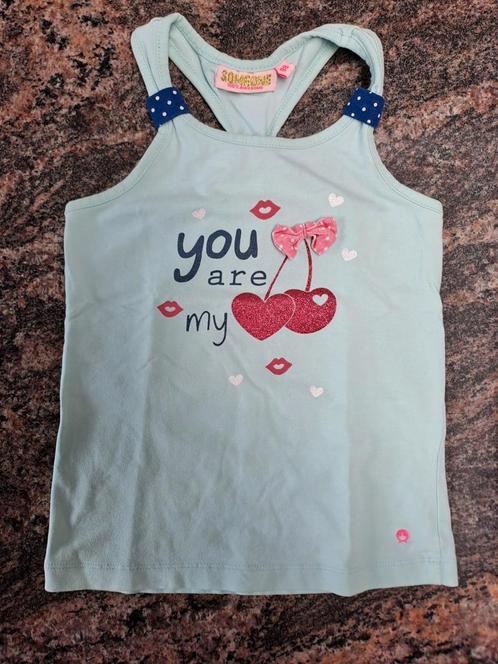 Mt 98 Lichtturquoise tanktop 'you are my ️', Kinderen en Baby's, Kinderkleding | Maat 98, Zo goed als nieuw, Meisje, Shirt of Longsleeve