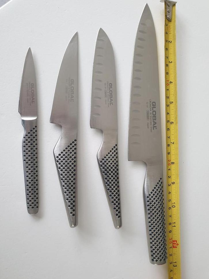 Global messen 8" chef, 5" chef, 5" santoku, 3" paring, Huis en Inrichting, Keuken | Bestek, Ophalen