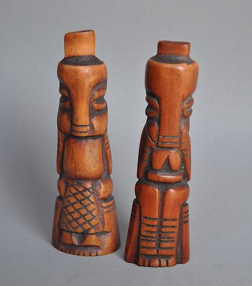 Echtpaar van nijlpaardbot, BAMUN, Kameroen 2e helft 20e eeuw, Antiek en Kunst, Kunst | Niet-Westerse kunst, Ophalen of Verzenden