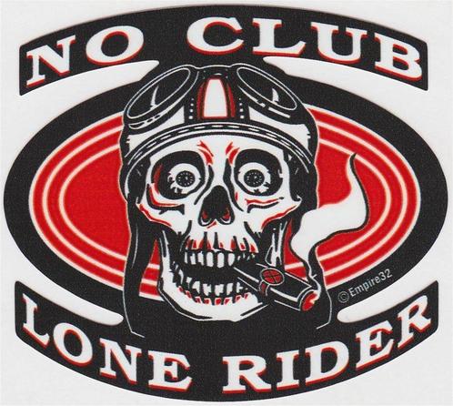 Lone Rider No Club sticker, Collections, Autocollants, Neuf, Envoi