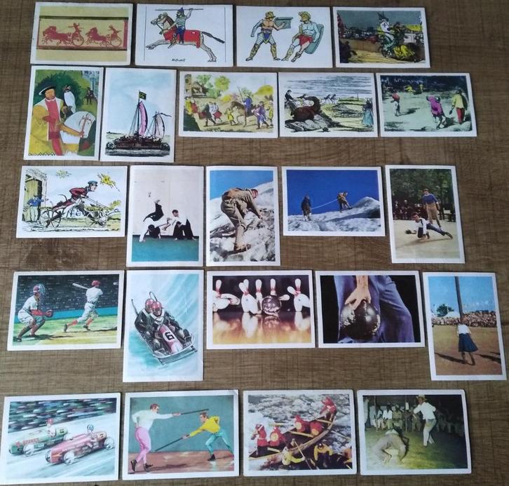 60 verzamelprenten reeks Ongewone sporten (Jacques), Verzamelen, Foto's en Prenten, Zo goed als nieuw, Prent, Overige onderwerpen