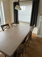 Landelijke massieve tafel + 6 stoelen, Huis en Inrichting, Ophalen, Zo goed als nieuw